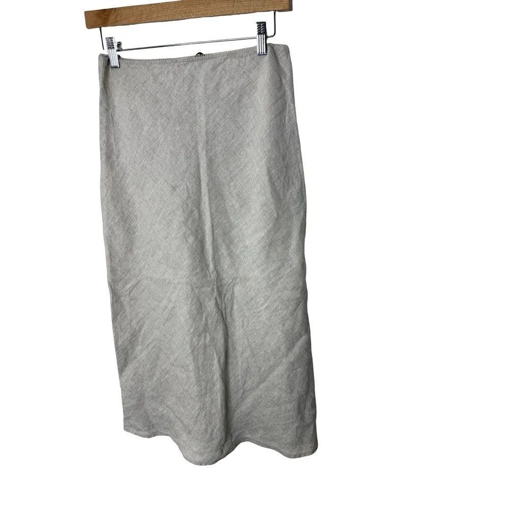 Reformation Layla Linen Skirt Oatmeal small womens